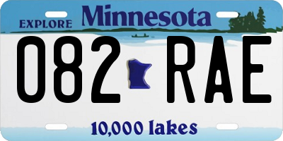 MN license plate 082RAE