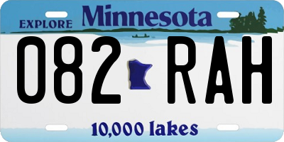 MN license plate 082RAH