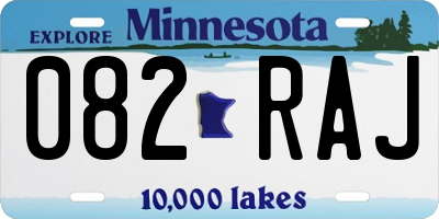 MN license plate 082RAJ