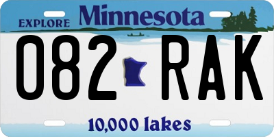 MN license plate 082RAK