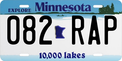 MN license plate 082RAP
