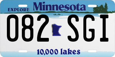 MN license plate 082SGI