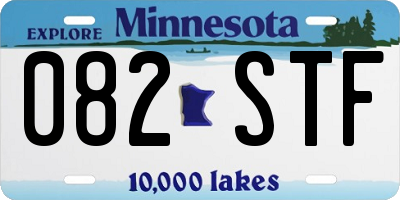 MN license plate 082STF