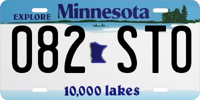 MN license plate 082STO