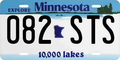 MN license plate 082STS