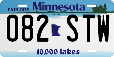 MN license plate 082STW