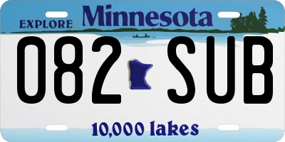 MN license plate 082SUB