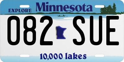 MN license plate 082SUE