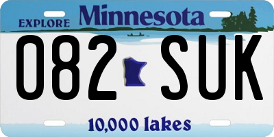 MN license plate 082SUK