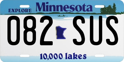 MN license plate 082SUS