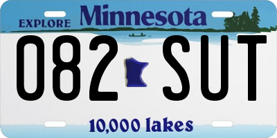 MN license plate 082SUT