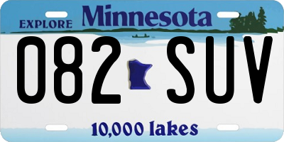MN license plate 082SUV