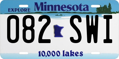 MN license plate 082SWI