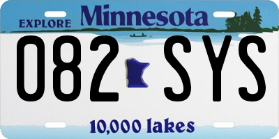 MN license plate 082SYS