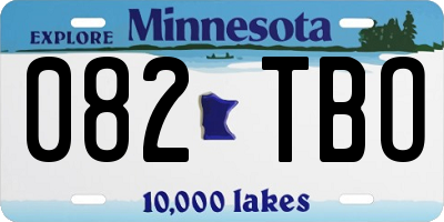 MN license plate 082TBO