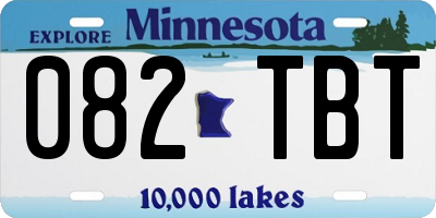 MN license plate 082TBT