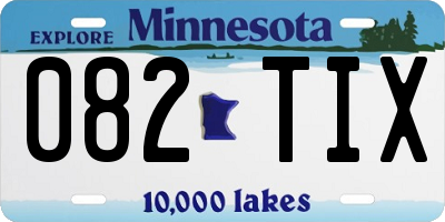 MN license plate 082TIX