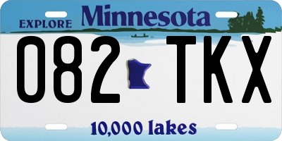 MN license plate 082TKX