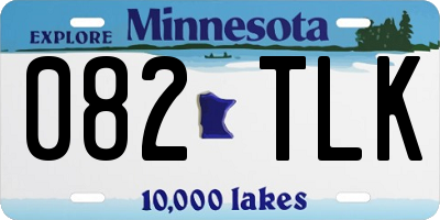 MN license plate 082TLK