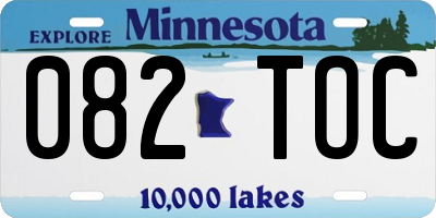 MN license plate 082TOC