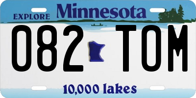 MN license plate 082TOM