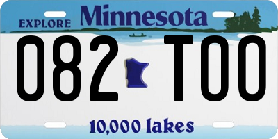 MN license plate 082TOO