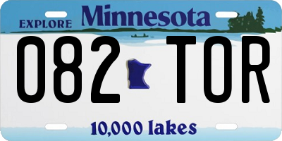 MN license plate 082TOR