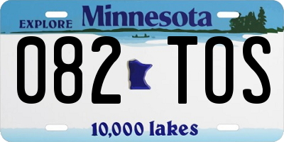 MN license plate 082TOS
