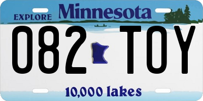 MN license plate 082TOY
