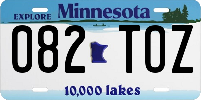 MN license plate 082TOZ