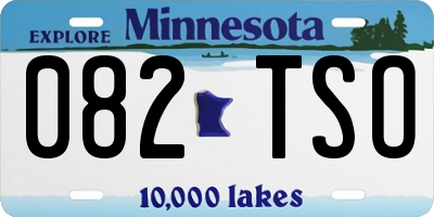 MN license plate 082TSO