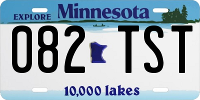 MN license plate 082TST