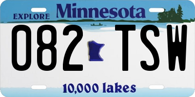 MN license plate 082TSW
