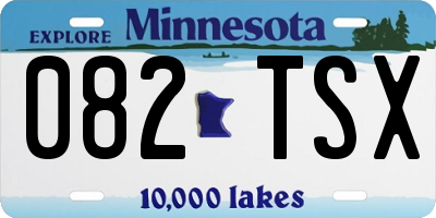 MN license plate 082TSX