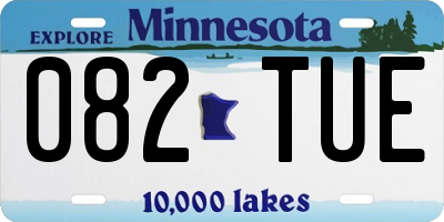 MN license plate 082TUE