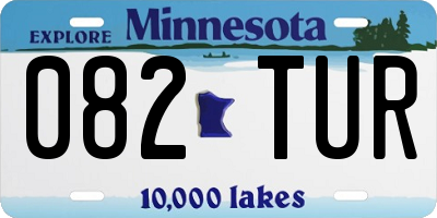 MN license plate 082TUR