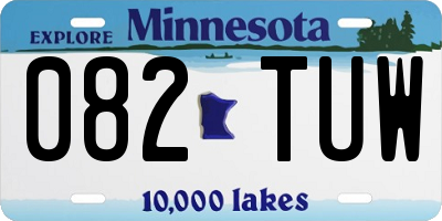 MN license plate 082TUW