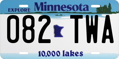 MN license plate 082TWA