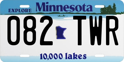 MN license plate 082TWR