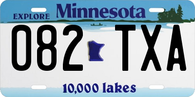 MN license plate 082TXA