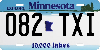 MN license plate 082TXI
