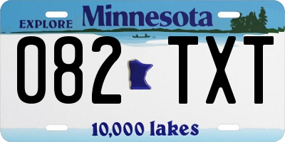 MN license plate 082TXT