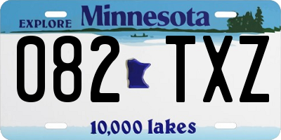 MN license plate 082TXZ