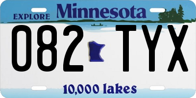 MN license plate 082TYX