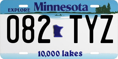 MN license plate 082TYZ