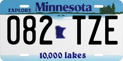 MN license plate 082TZE