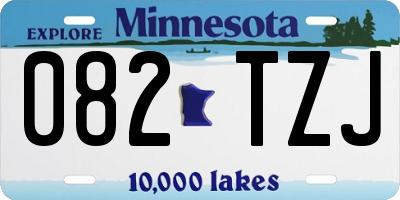 MN license plate 082TZJ