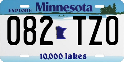MN license plate 082TZO