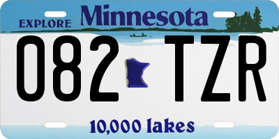 MN license plate 082TZR