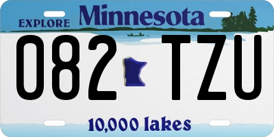 MN license plate 082TZU